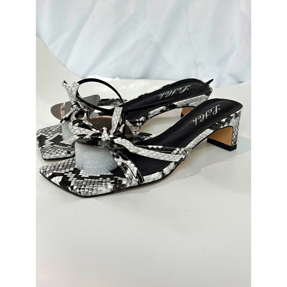 Women’s Snakeskin Print Heeled Sandals Size 7.5 Square Toe New No Box